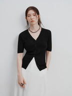 Chic Button-Up Knit Top