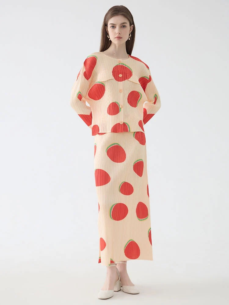 Peach Bloom Skirt Set