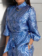 Blue Palm Luxe Pants Set