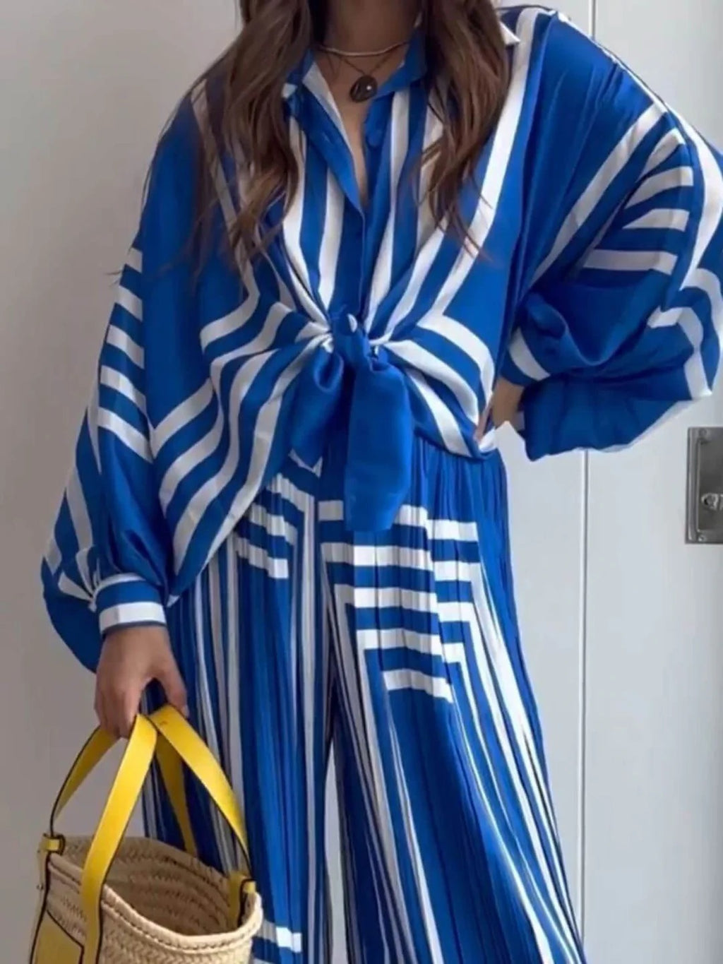 Ocean Stripe Flow Pants Set