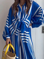 Ocean Stripe Flow Pants Set