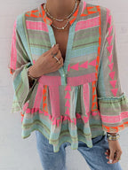 Boho Print Flowy Blouse