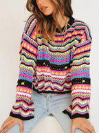 Colorful Striped Knit Sweater
