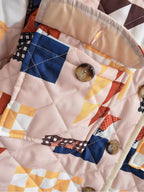 Colorblock Patchwork Quilted Cardigan
