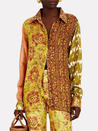 Vintage Mixed Print Blouse