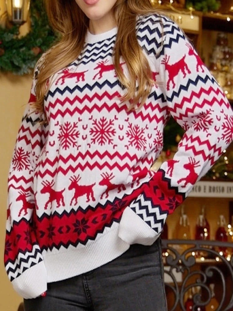 Festive Nordic Reindeer Sweater