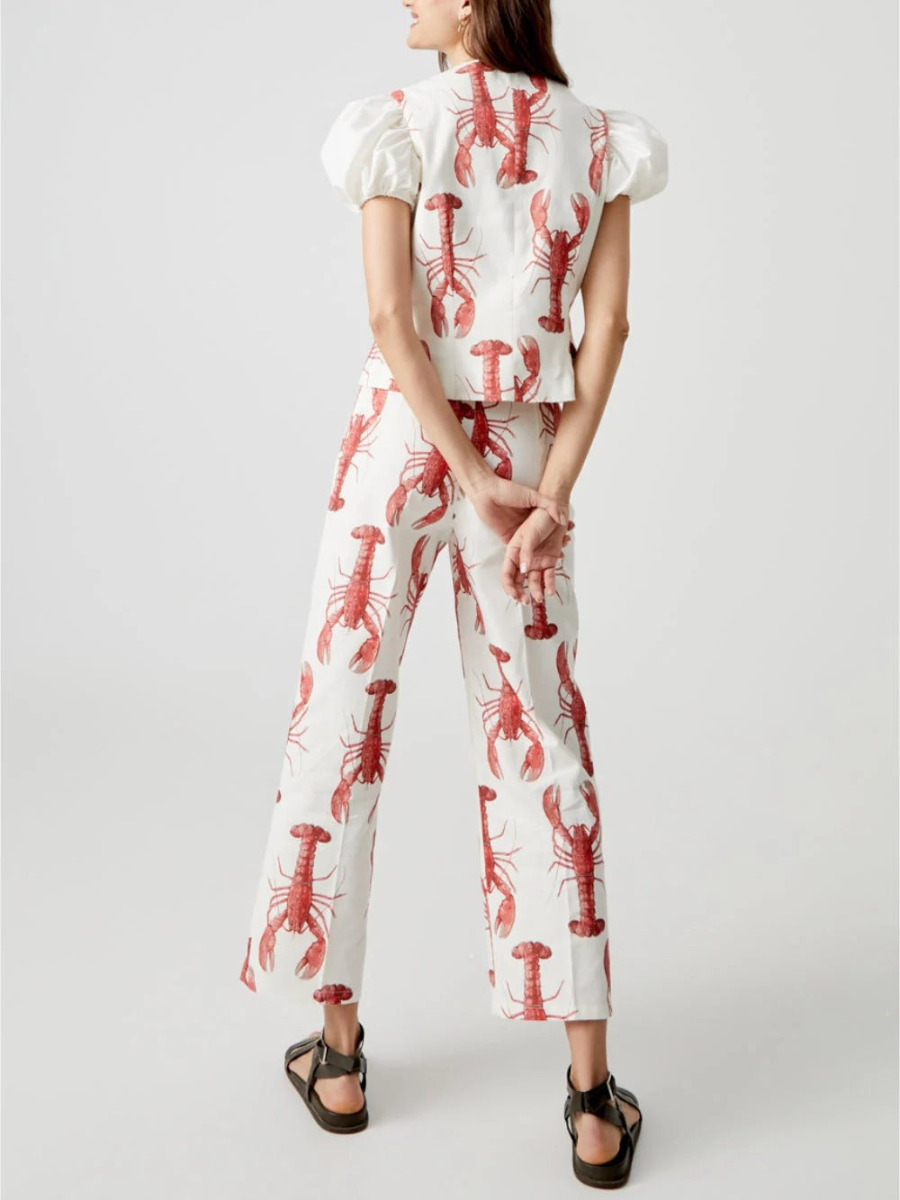 Women’s Coastal Lobster Print Pants Set