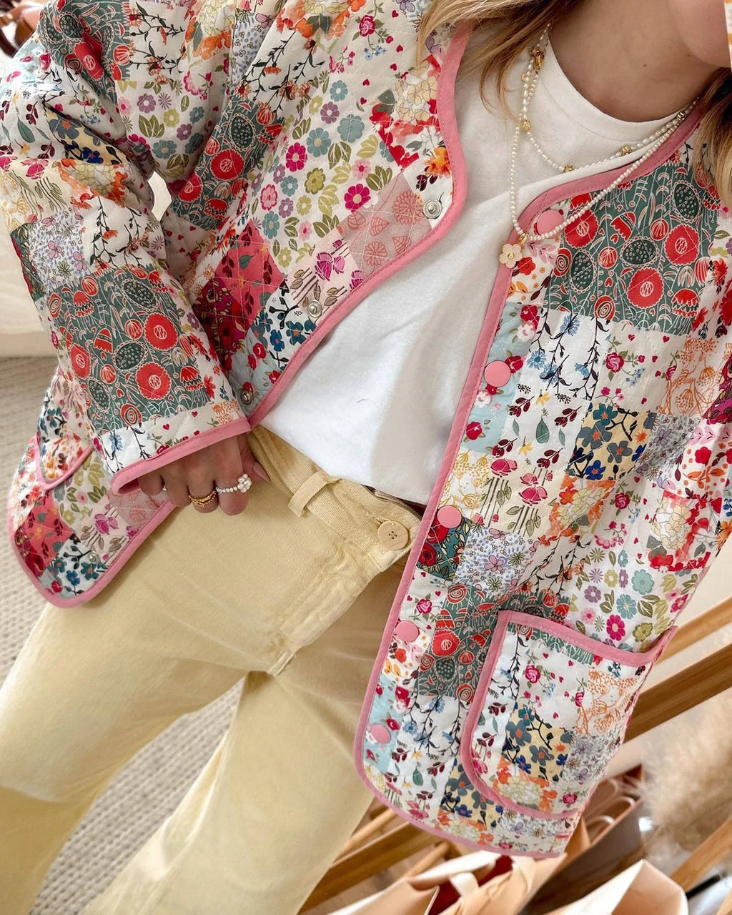Floral Patchwork Vintage Coat