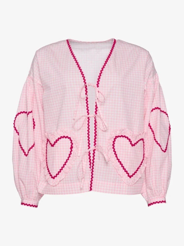 Sweet Heart Gingham Blouse