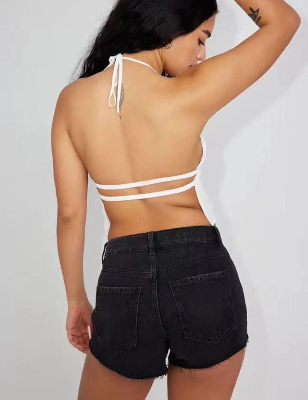 Floral Halter Tie Crop Top