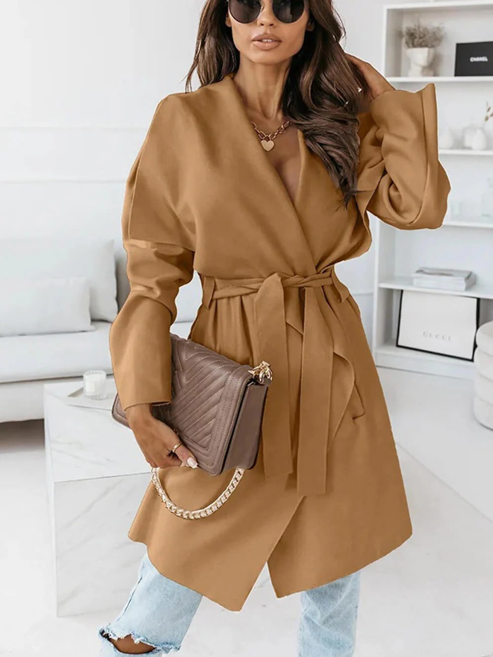 Elegant Belted Wrap Cardigan
