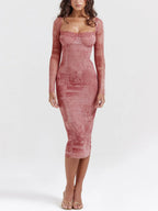 Rosé Sculpt Midi Dress