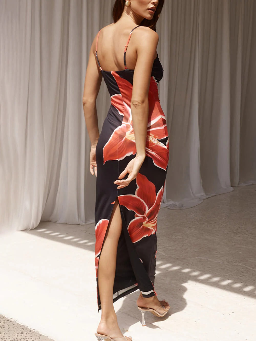 Scarlet Bloom Maxi Dress