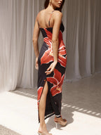 Scarlet Bloom Maxi Dress