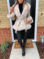Luxury Faux Fur Leather Cardigan