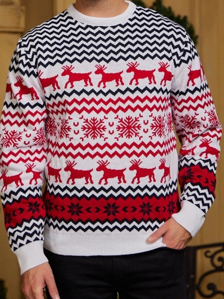 Festive Nordic Reindeer Sweater