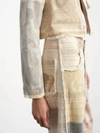 Women’s Artistic Patchwork Wide-Leg Jeans