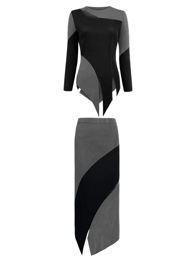 Midnight Sculpt Skirt Set