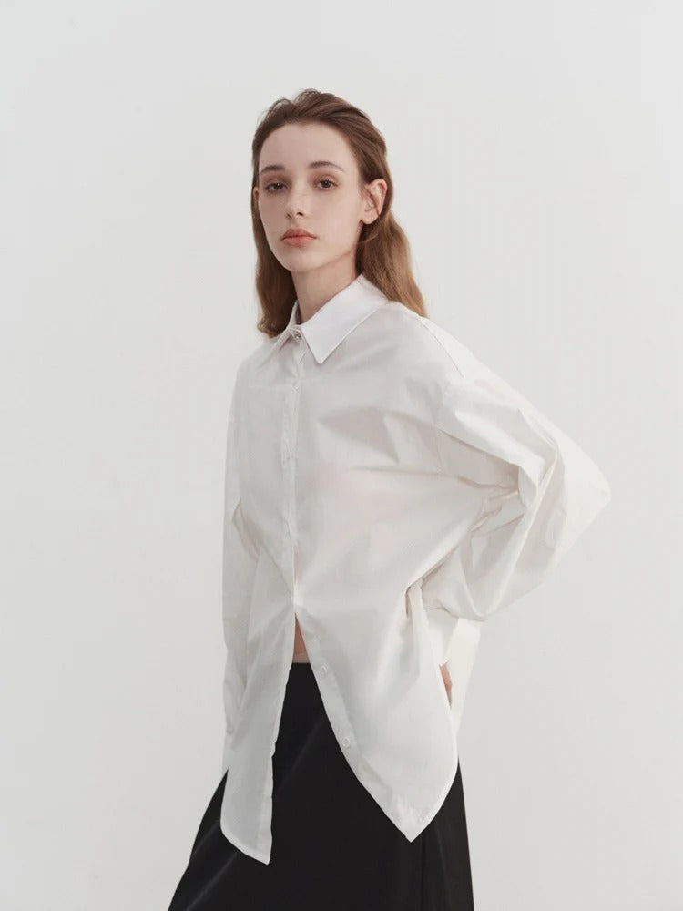 “Classic Oversized White Blouse