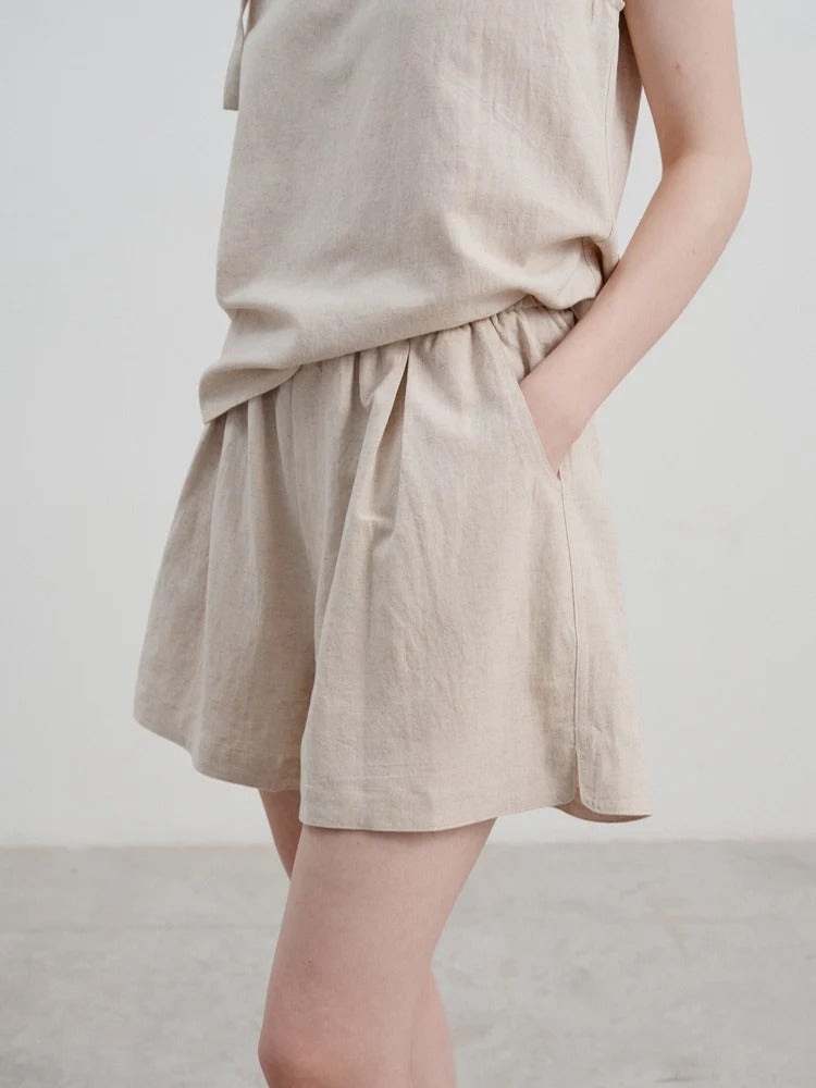 Cocoa Linen Shorts Set