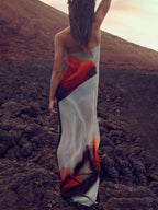 Crimson Flow Maxi Dress