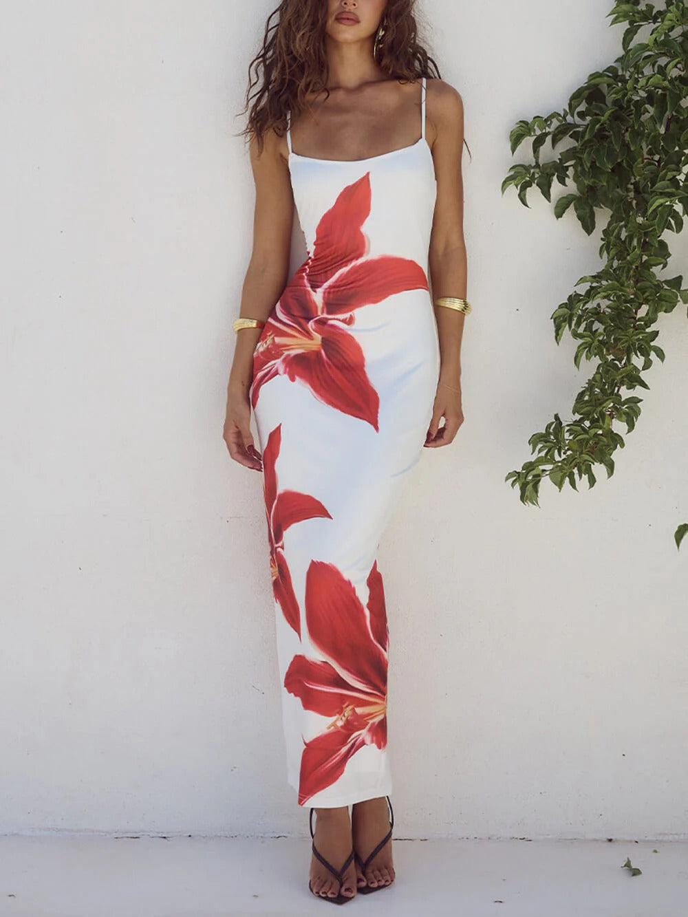 Scarlet Bloom Maxi Dress