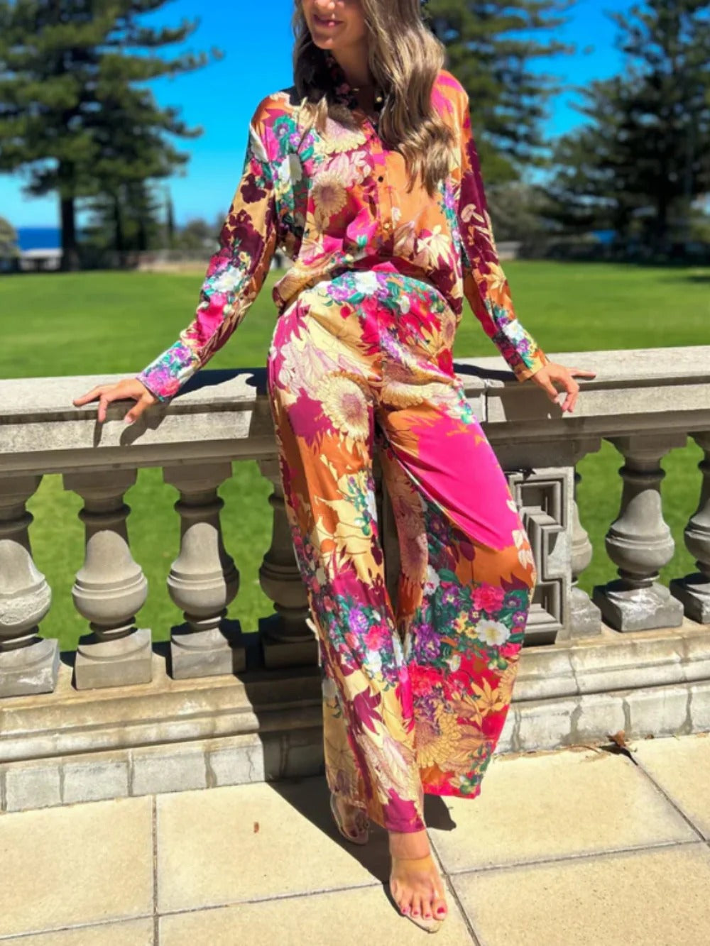 Sunset Bloom Pants Set