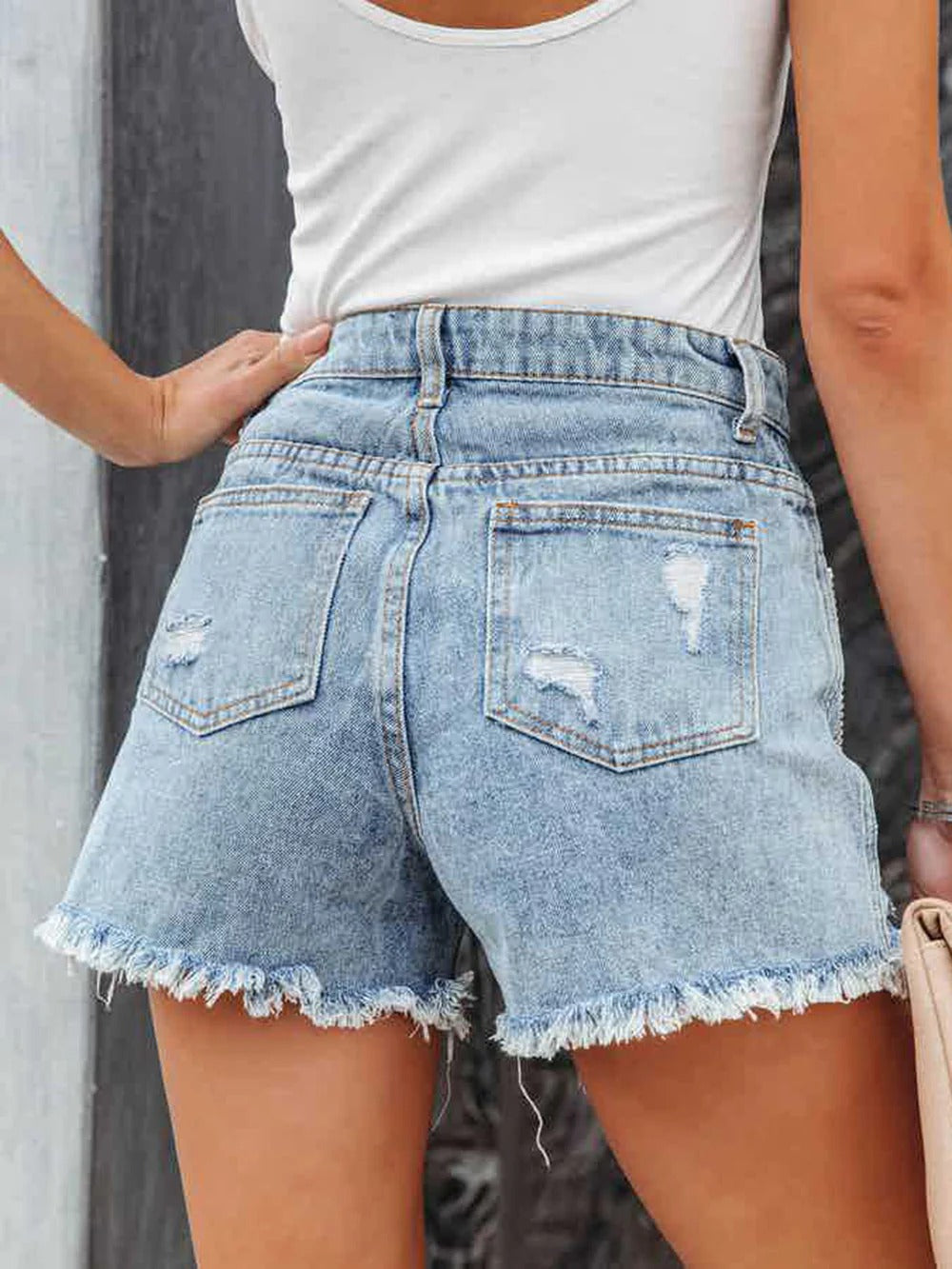 Midnight Glam Fringe Denim Shorts