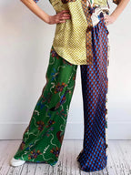 Women’s Luxe Mixed Print Wide-Leg Pants Set
