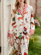 Cozy Holiday Puppy Long Pajama Set