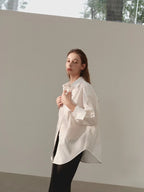 “Classic Oversized White Blouse
