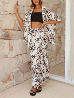 Floral Open Front Blouse