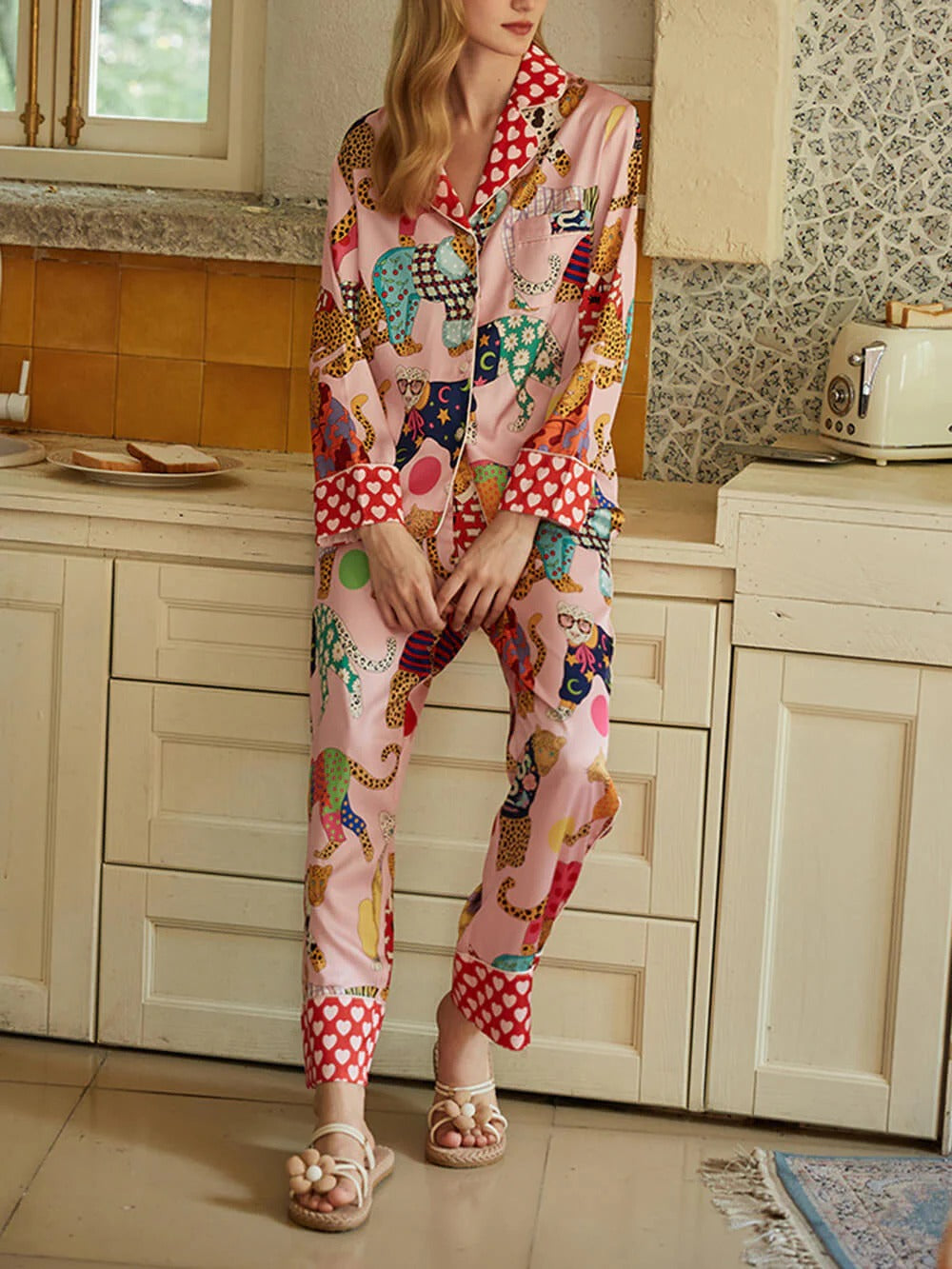 Playful Luxe Long Pajama Set