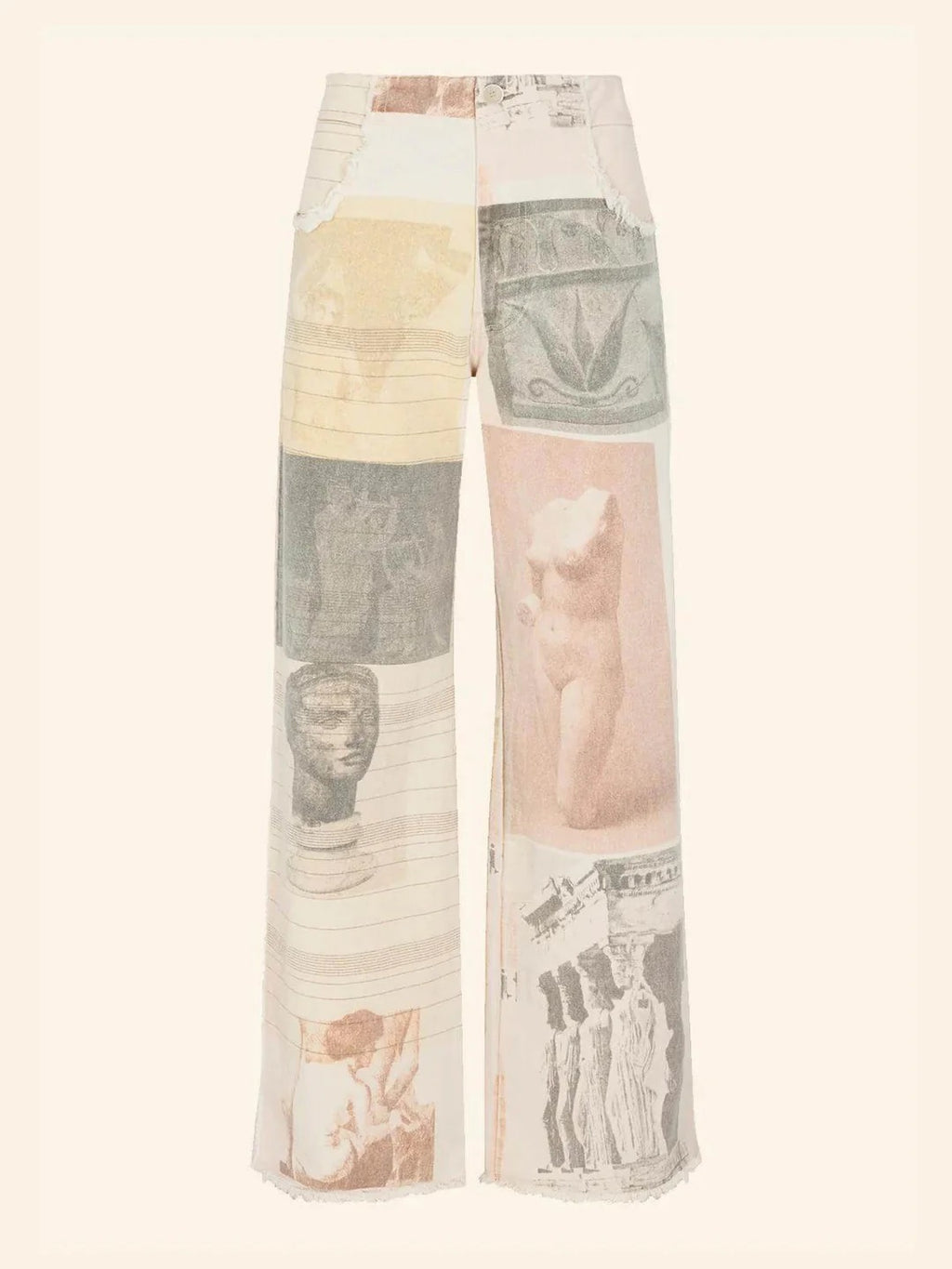 Women’s Artistic Patchwork Wide-Leg Jeans