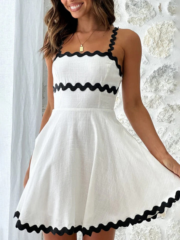 Monochrome Charm Mini Dress