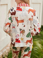 Cozy Holiday Puppy Long Pajama Set