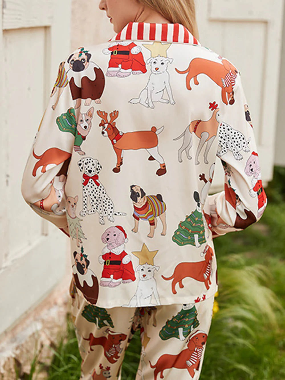 Cozy Holiday Puppy Long Pajama Set