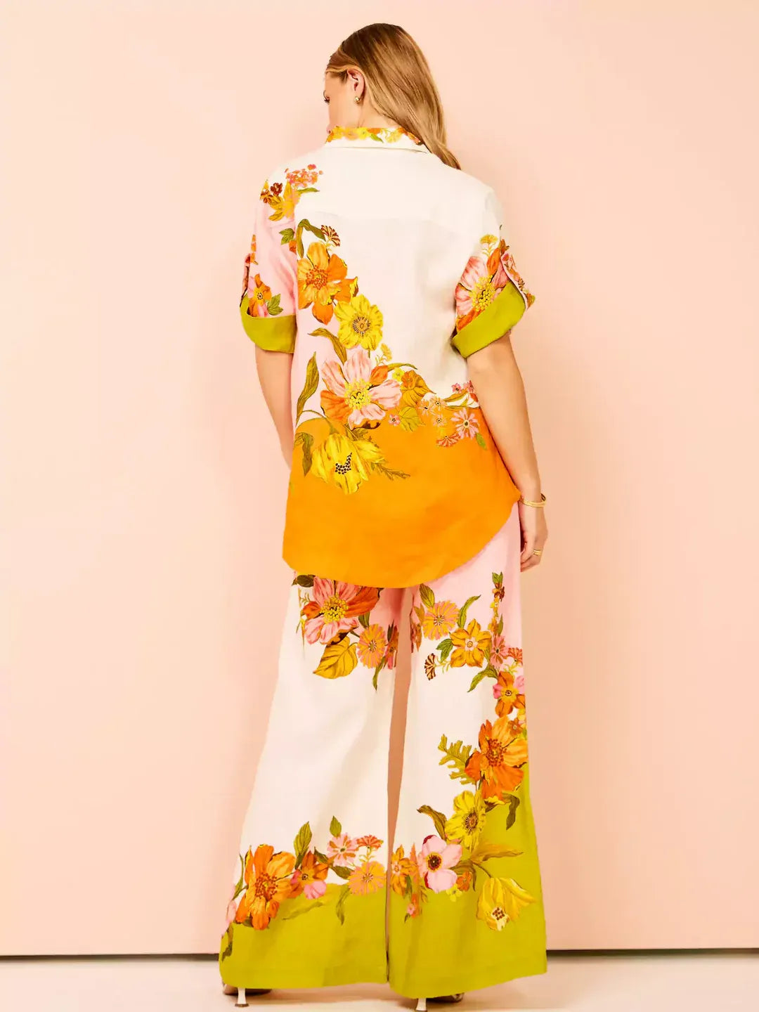 Women’s Luxe Floral Wide-Leg Pants Set