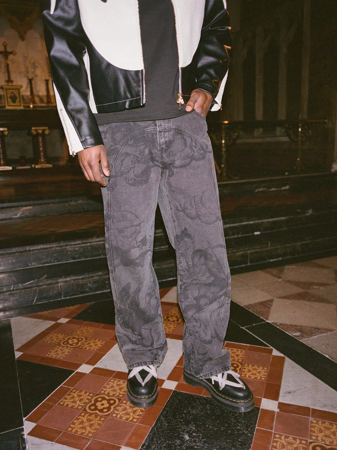 Vintage Washed Graphic Jeans