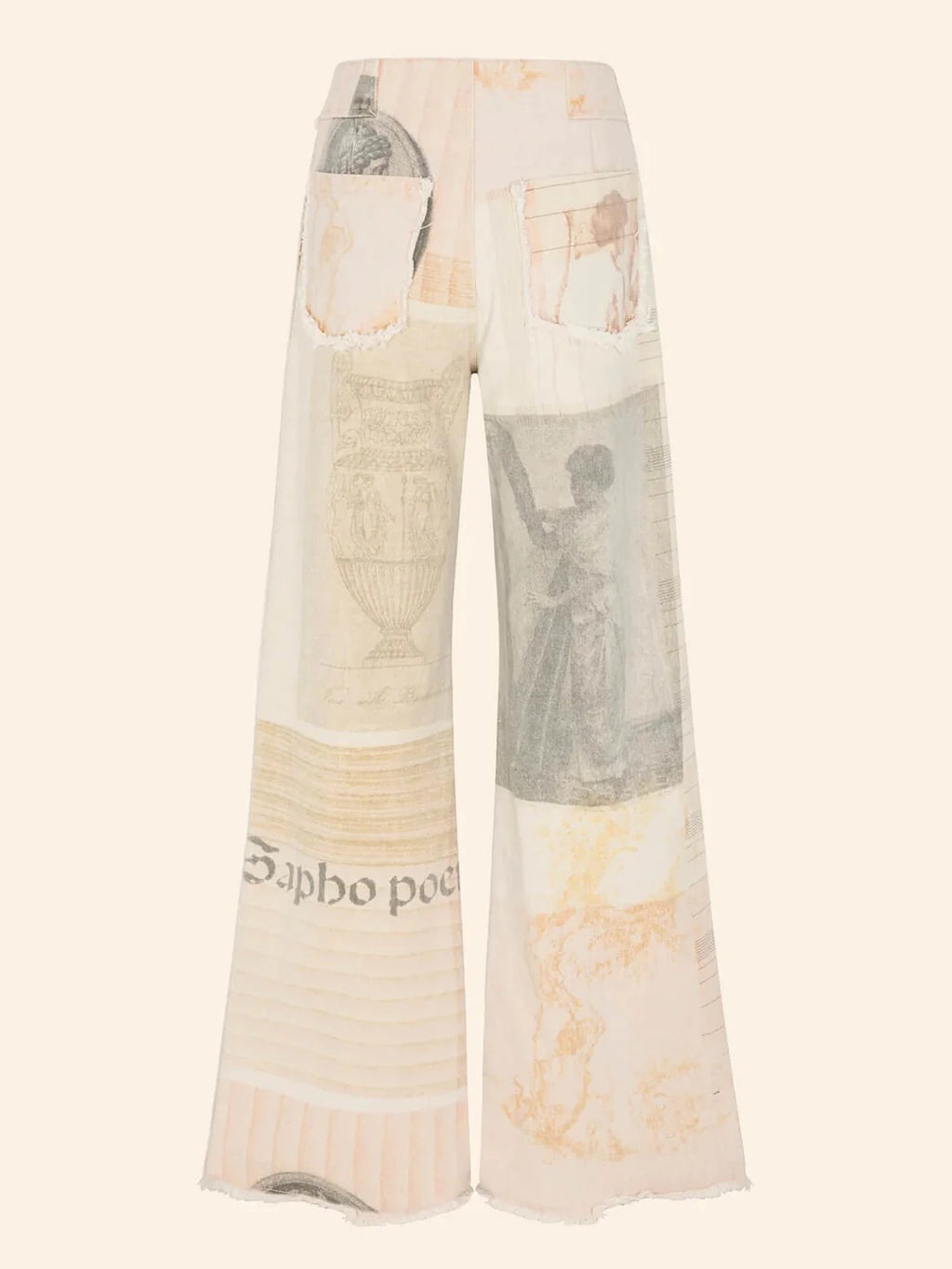 Women’s Artistic Patchwork Wide-Leg Jeans
