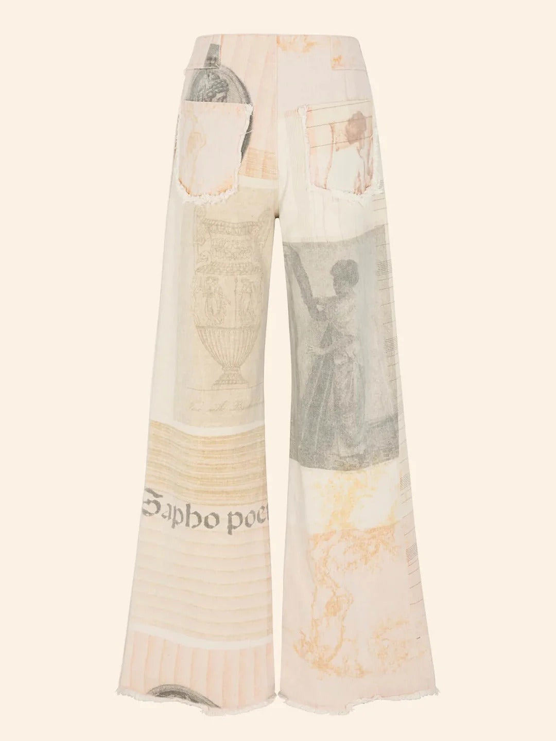 Women’s Artistic Patchwork Wide-Leg Jeans