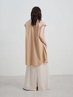 Sleeveless Relaxed Button-Up Blouse