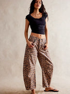 Women’s Leopard Print Wide-Leg Jeans