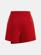 Bow Detail Asymmetric Wrap Skort