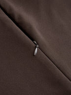 Crossed Faux Leather Waist A-Line Skirt