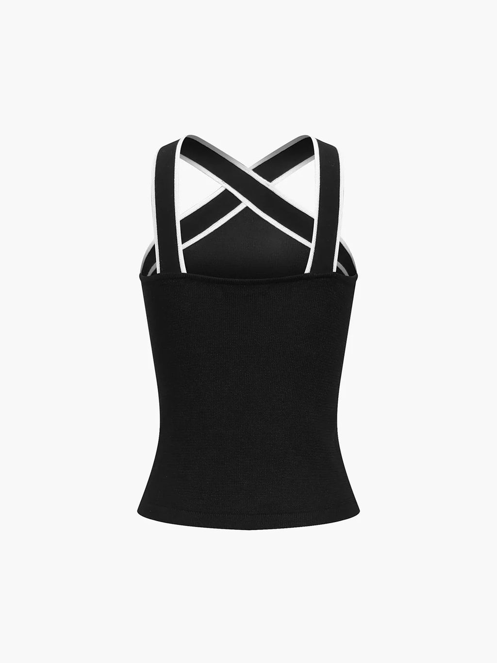 Contrast Trim Strap Knit Top