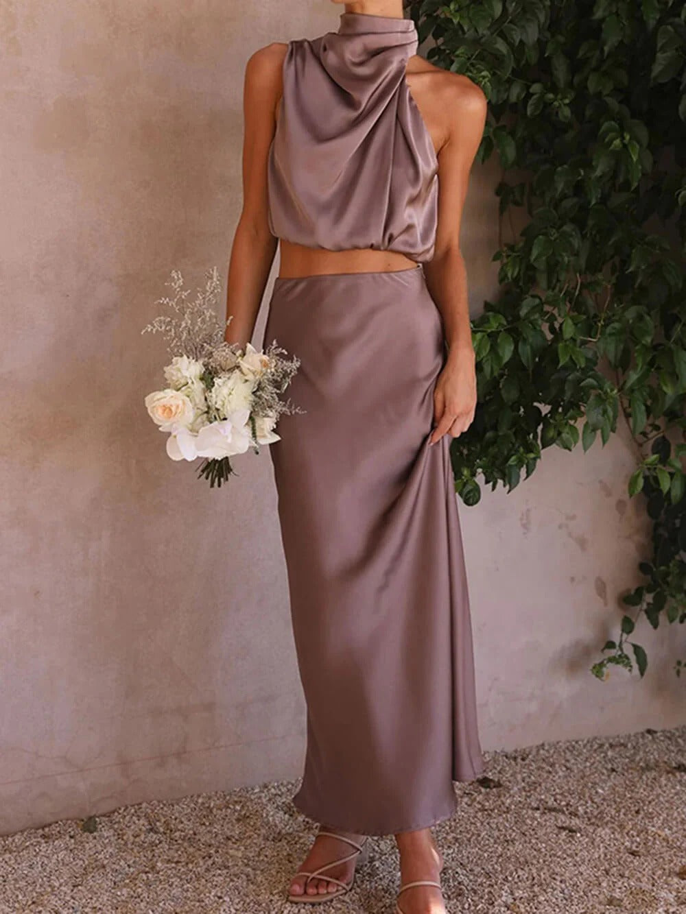 Ivory Elegance Maxi Set