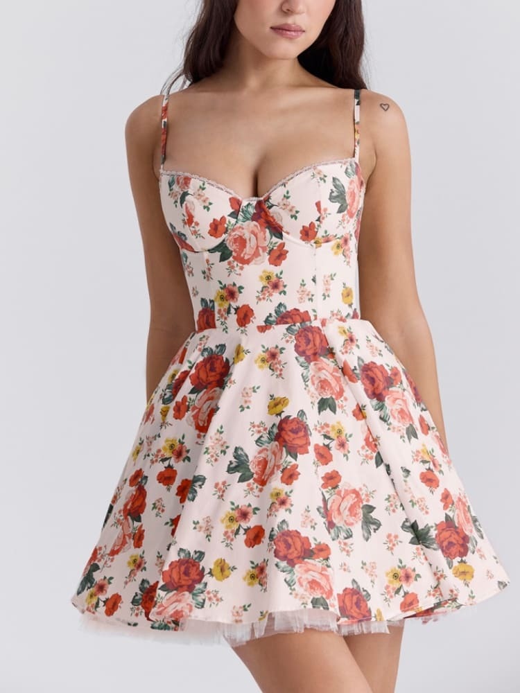 Rose Bloom Mini Dress
