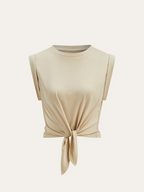 Cotton Knotted T-Shirt