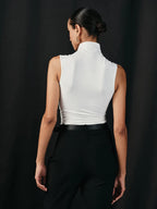 Cross Neck Ruched Tank Top